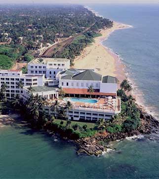 Aerial view of the famous Mount Lavinia Hotel & pool