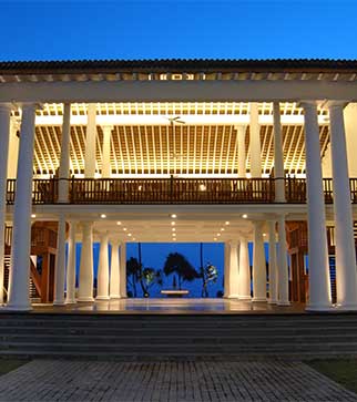 The stylish entrance of The Fortress Hotel & Spa