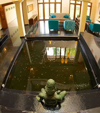 Clove Villa Lobby Area with the Pond