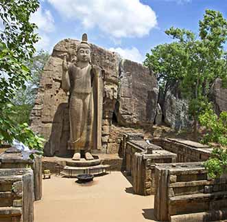 The serene Avukana Buddha statue in Polonnaruwa